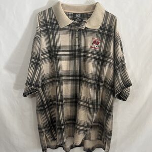 Vintage Lee Sport Tampa Bay Buccaneers Collared Shirt XL Plaid tan And Black